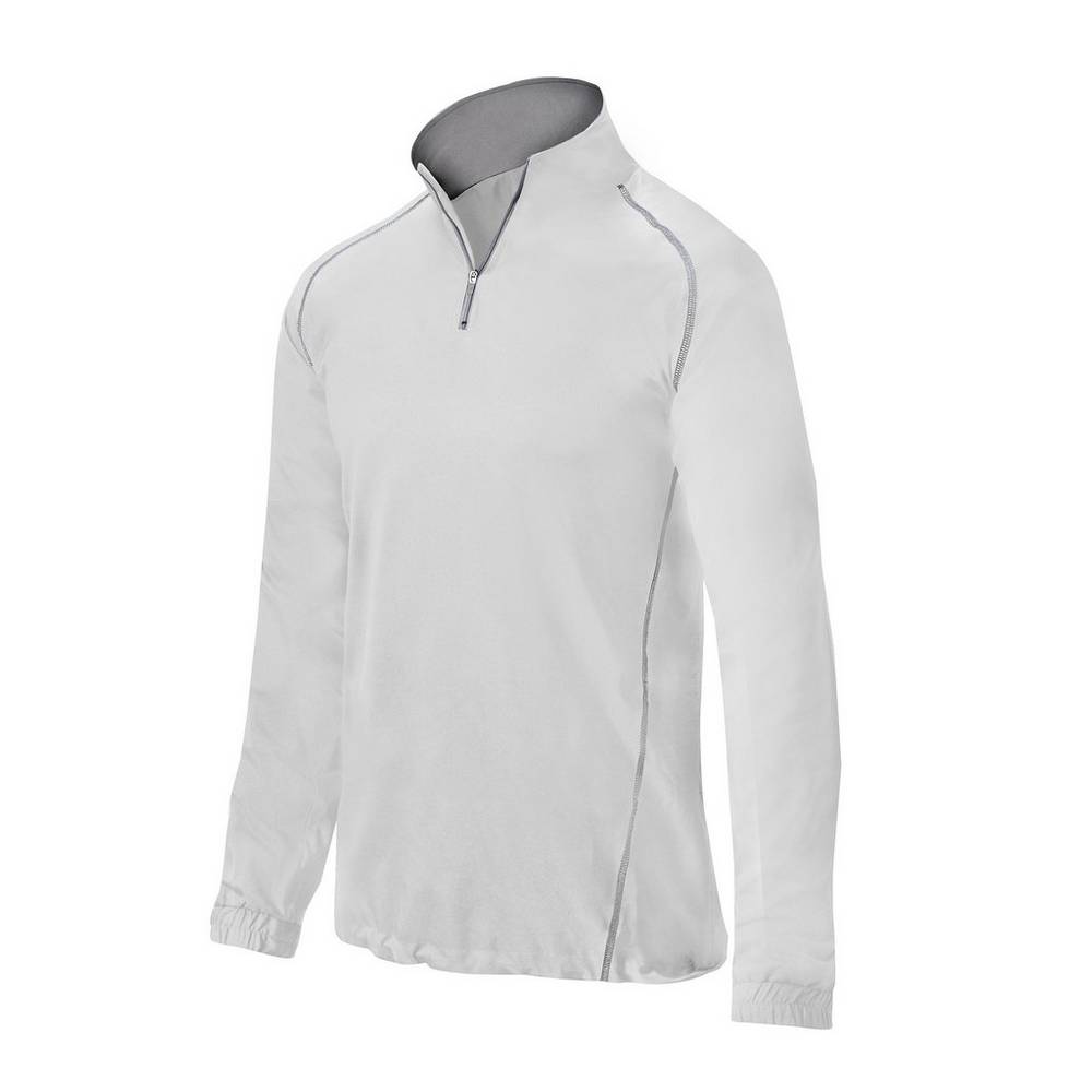 Mizuno Comp 1/4 Zip Batting - Erkek Mont - Beyaz Türkiye (HXBSNR-271)